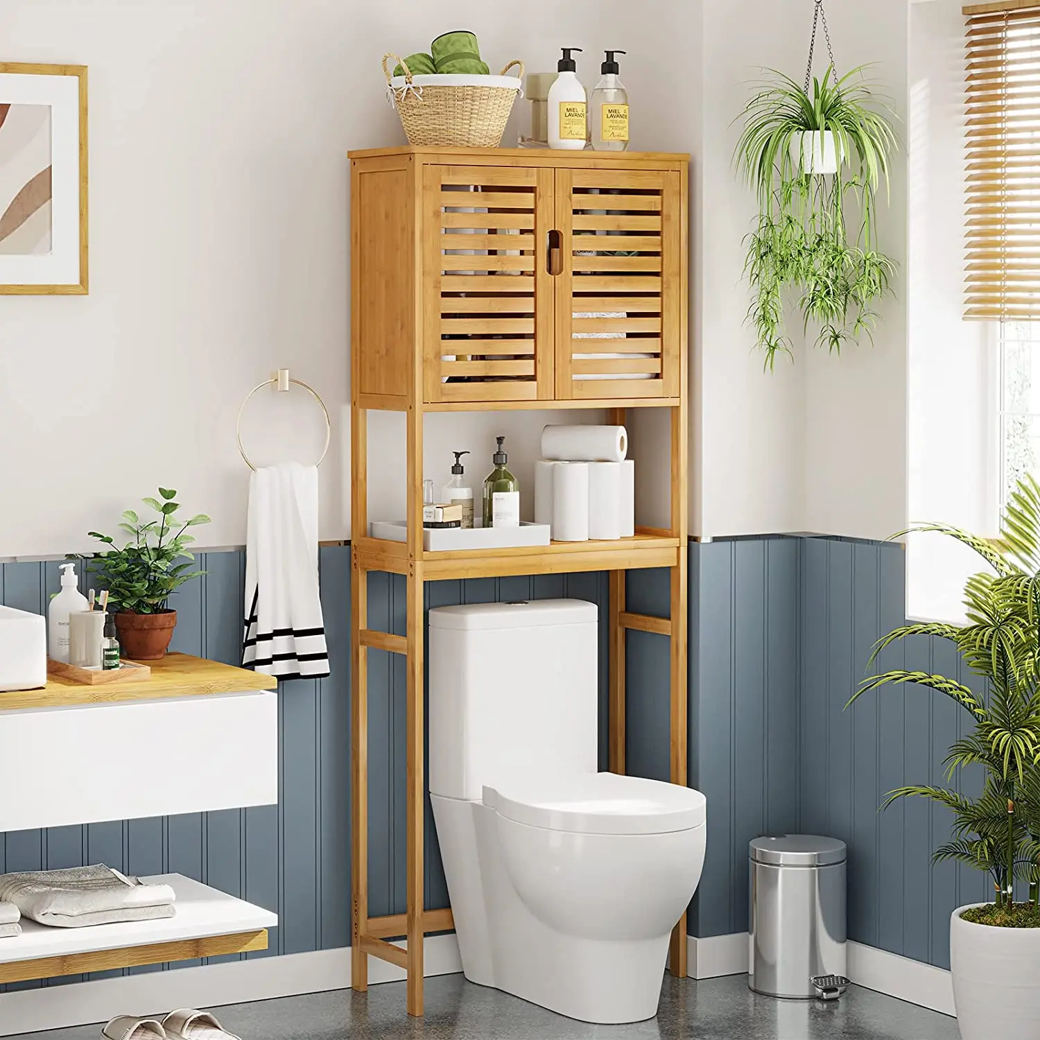 Over The Toilet Storage Cabinet,Tall Bathroom Cabinet Organizer With ...