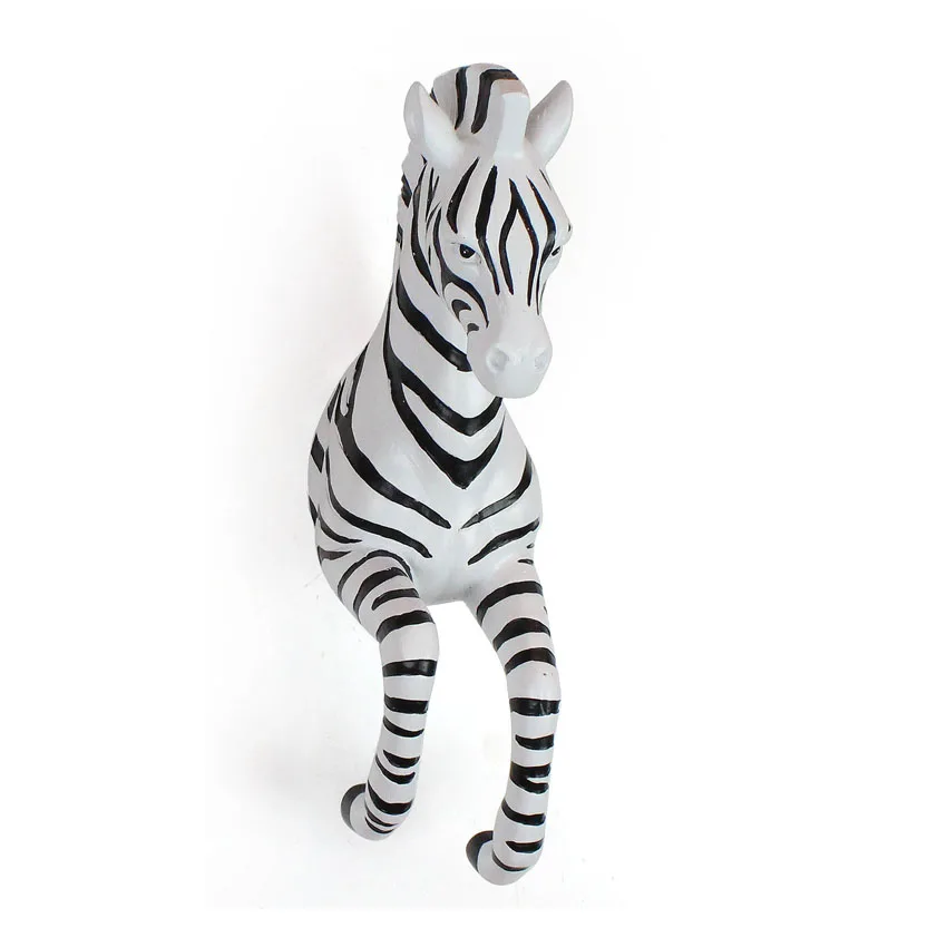 Resin Crafts Hanging Decor 3D Animal Zebra Head Wall Decorative Home SCULPTURE Home Decoration Artificial Europe supplier