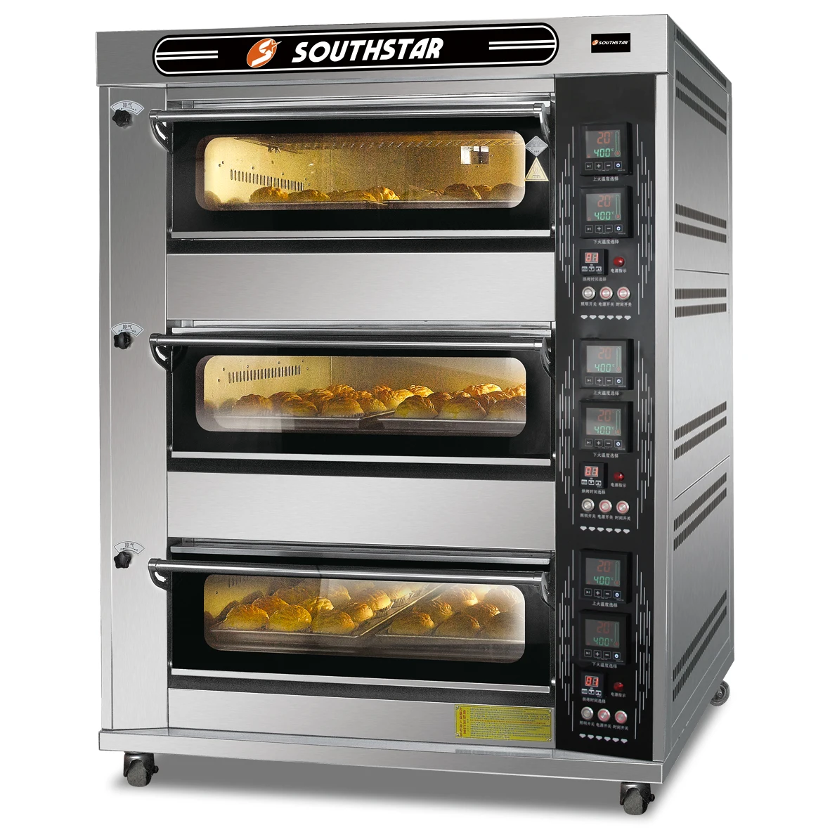 Cheap Kitchen Oven For Bakery 3 Decks 6 Trays Worn Rofco Bread Commercial Pizza Industrial