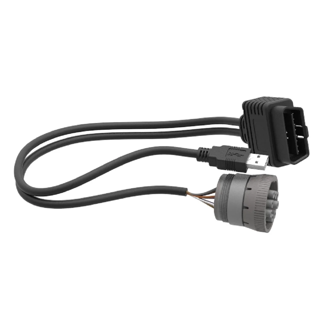 16pin OBDII Passthru Cable with Power Break Out and IP68 Rating for Heavy-Duty Automotive Wiring Harness