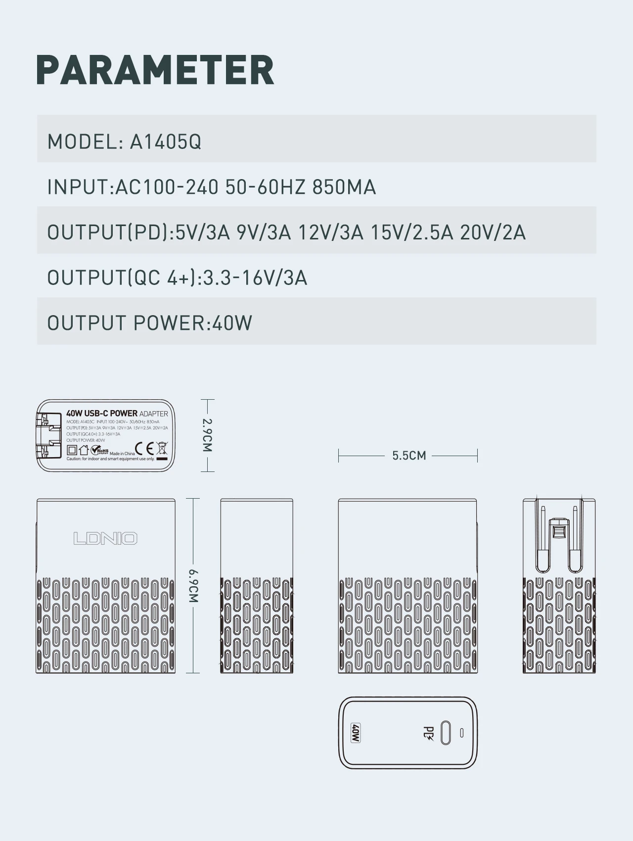 CARGADOR 220V USB XIAOMI 22.5W ORIGINAL PARA RECTA (CARGA SUPER RAPIDA)