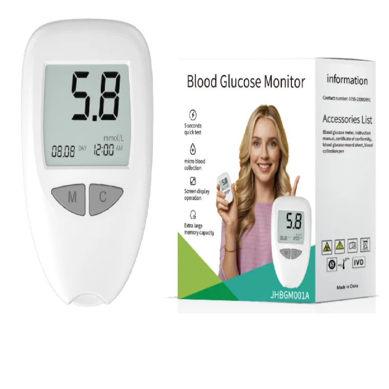 product factory electric blood glucose meter for elderly high blood sugar test strip with lancet detector health monitor and analysis-1
