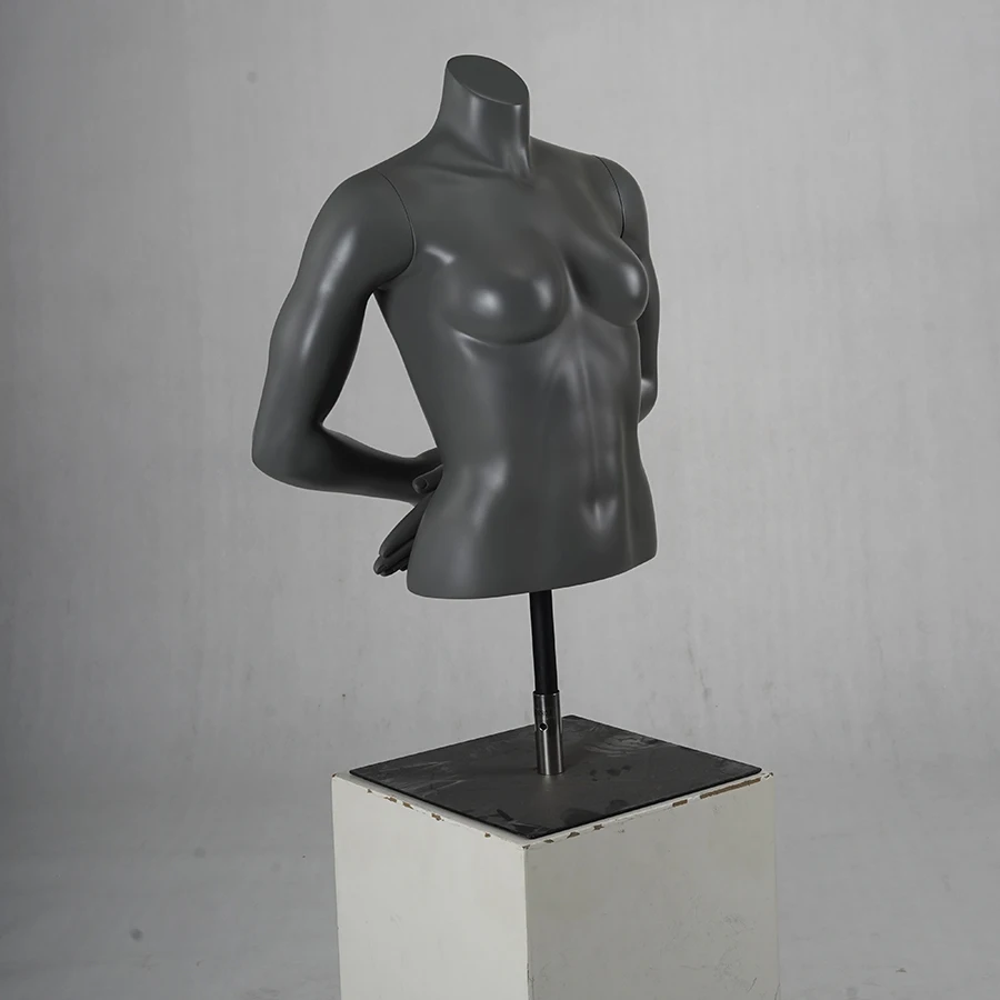 时尚玻璃纤维肌肉大乳房人体模特黑色半身体女性人体模特躯干 - buy 