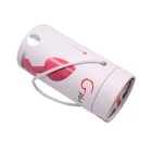 Customized Premium White Packing Cardboard Material Mobile Phone Accessories Round Packaging Boxes with rope handle