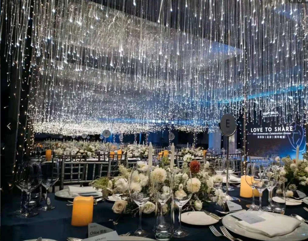 Wedding party lighting decoration fiber optic led light engine 45w pmma bare plastic optic fiber kits lighting