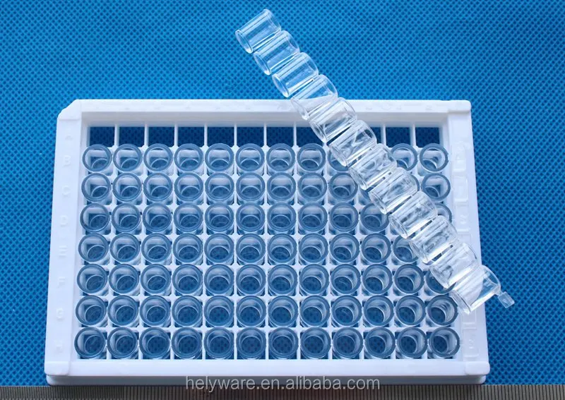 Lab Use Plastic Demountable 8 Or 12 Well Strip Elisa Plate In 96 Well