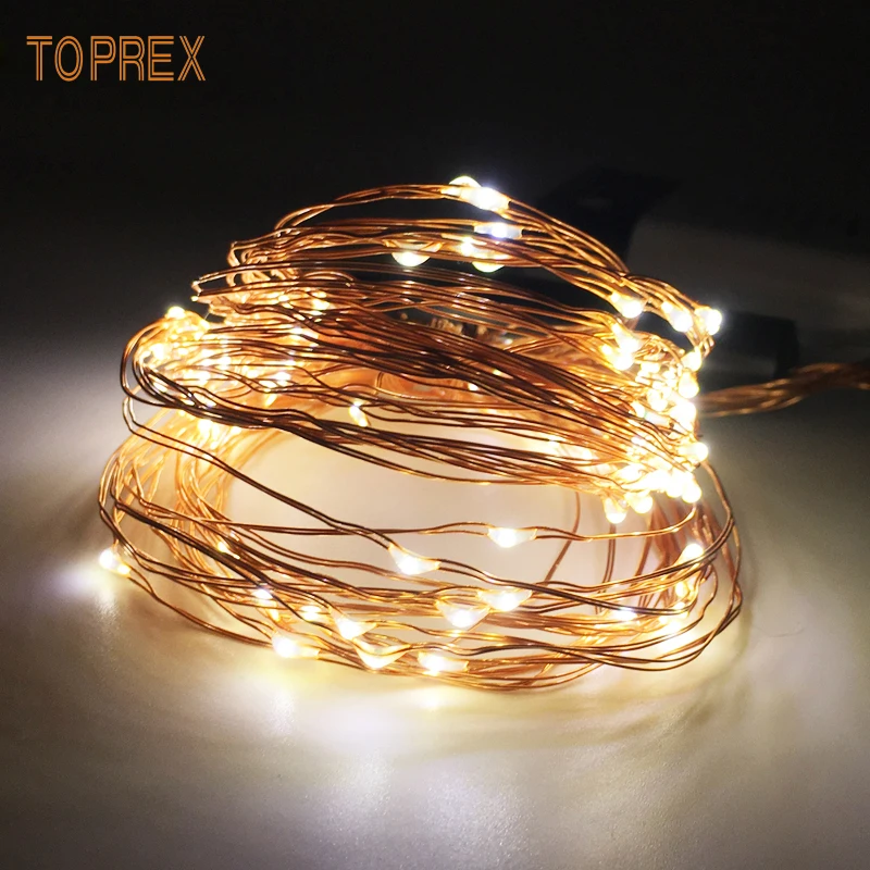 TOPREX DECOR environmental recharge new arrival 8 function battery operated micro led copper wire holiday twinkle fairy light