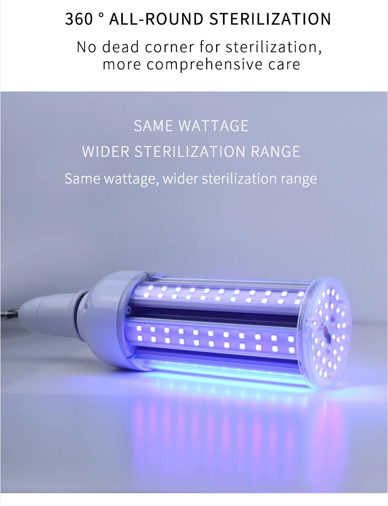 Wholesale led uv sterilizer light intelligent timed 360 degree germicidal corn lamp