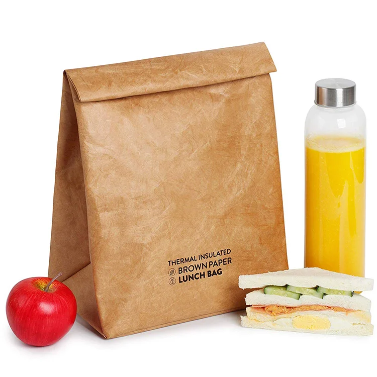 brown paper tyvek insulated lunch bag