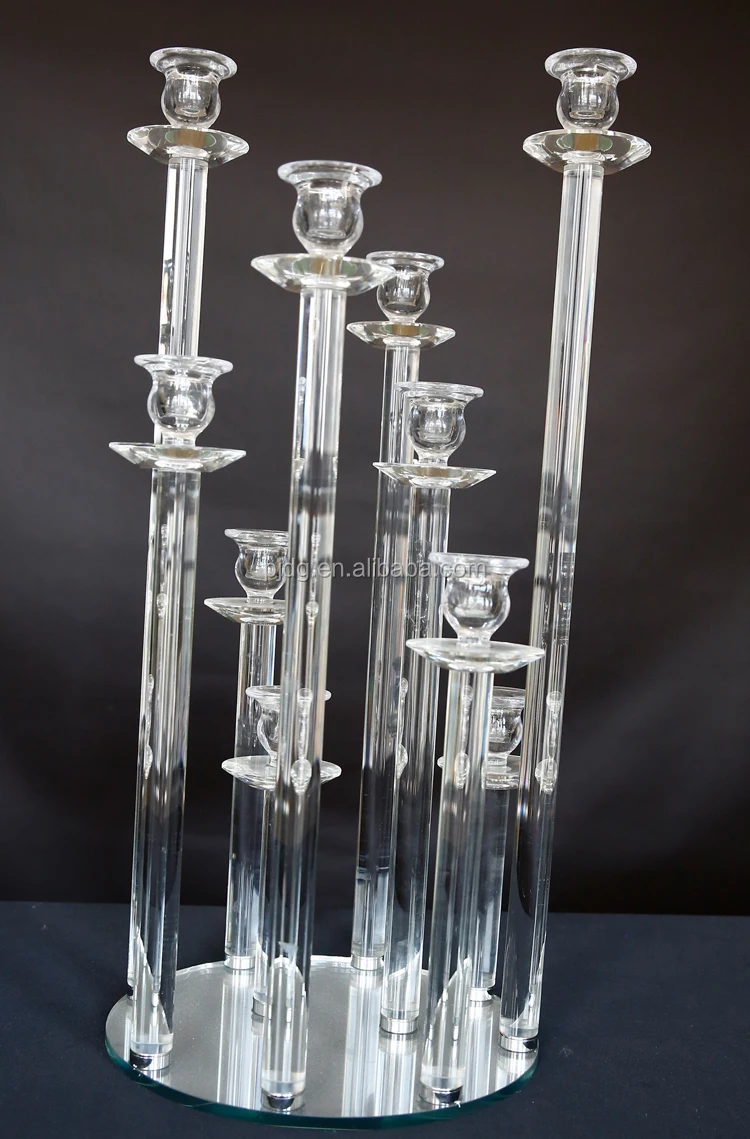New Arrive Dismountable Crystal Candle Holders Long Glass Tubes Candle