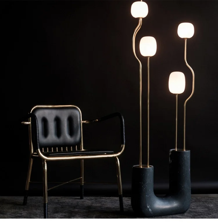Nordic Style Standing Floor Lamp LED Light Resin Human Tree Branch Ornament for Hotel Lobby Studio Villa Living Room Decoration