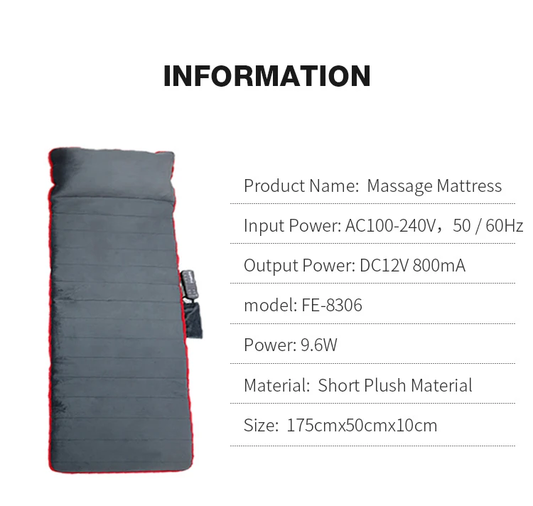 Foldable Topper Full Body Electric Thermal Vibrating Massage Mat