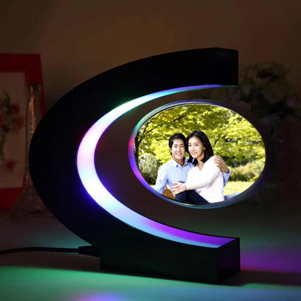 Electronic Magnetic Floating Led 3d Photo Frame Night Light Creative Product Logo Display Birthday Christmas Wedding Photo Gift