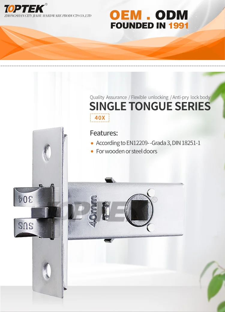 Sample Free Stainless Steel Latch Lock body Aluminum Door Lock Mortise Lock