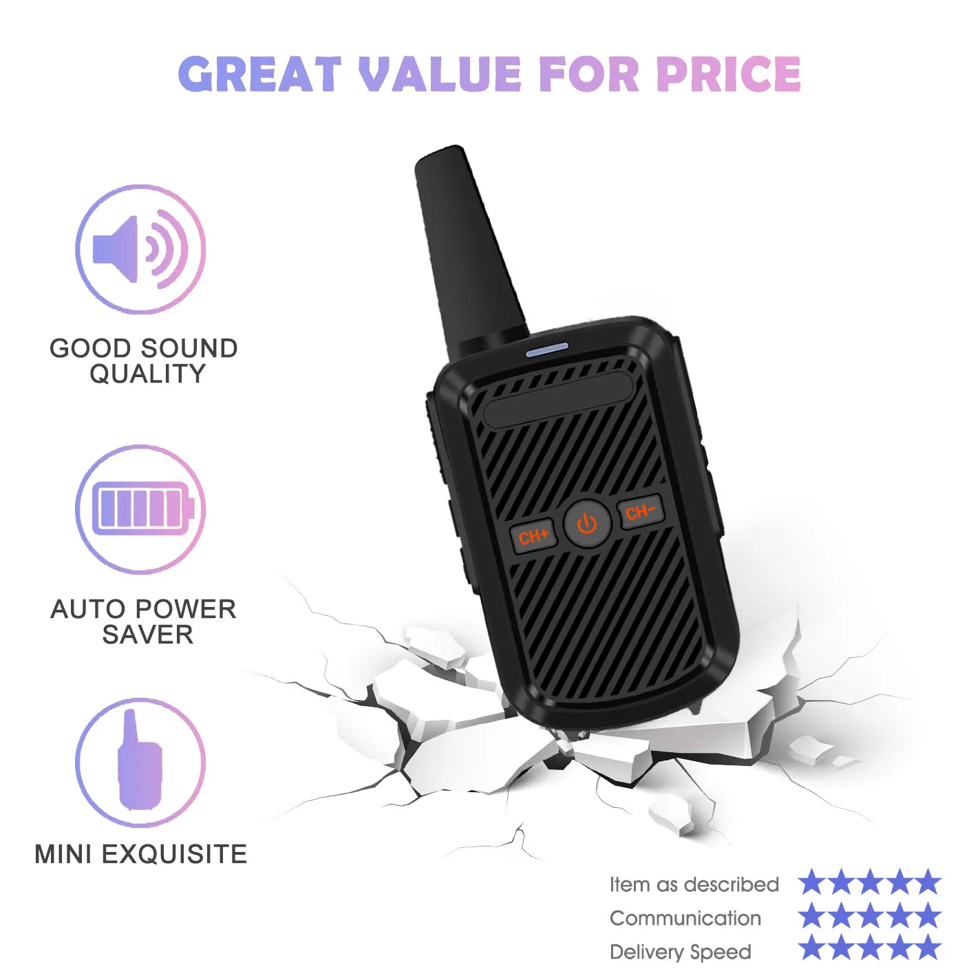 Rechargeable Micro Usb Walkie Talkie 2 Way Receiver Kids Waki Taki With ...