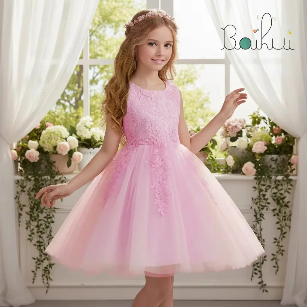 4 years birthday dress Bigetiay Toddlers Dresses Flower Girl Dress Toddler Sleeveless Tulle Dress Toddler Party Dress Girls Hot Pink Dress Girl Toddler Special Occasion