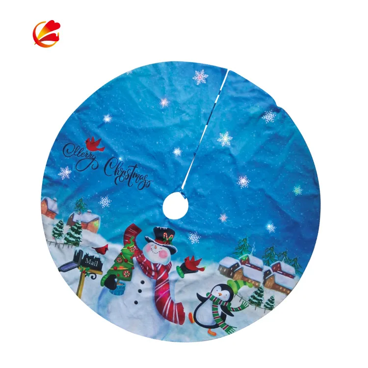 Personalized New product Christmas tree skirt LED light tree skirt decorations patterns