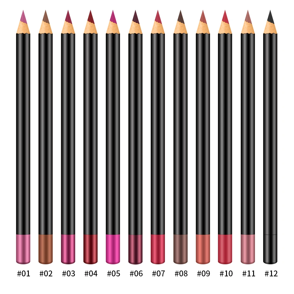 Waterproof 12 Colors Lipliner Brown Color Lipliner Lip Liner Pencil ...