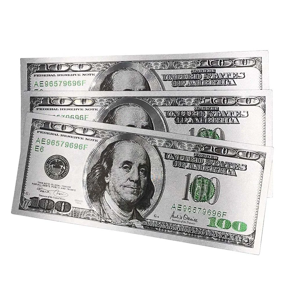 银箔美国100美元钞票钞票镀金美元钱的乐趣 - buy 银美元,镀金美元的