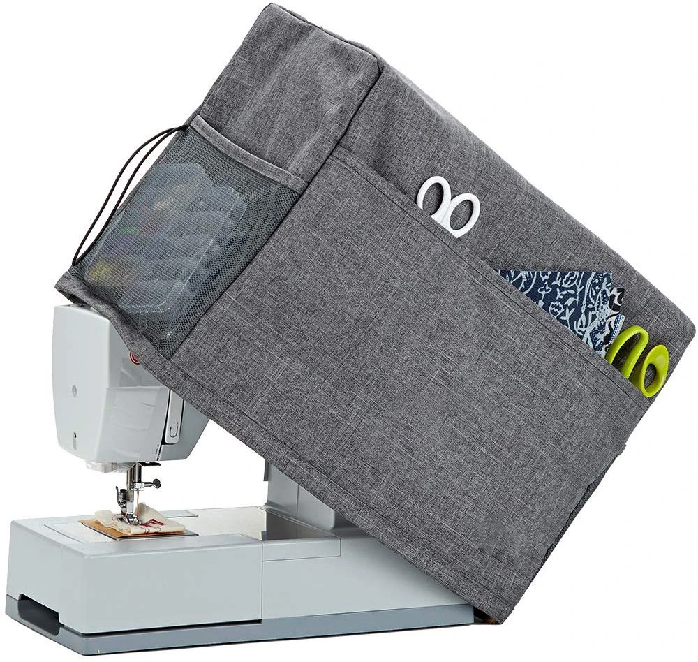 Quilted Sewing Machine Dust Cover With Storage With
