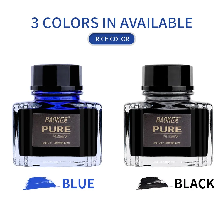 High Quality Fountain Pen Refill Ink In Bottle 40ml Waterproof Fountain