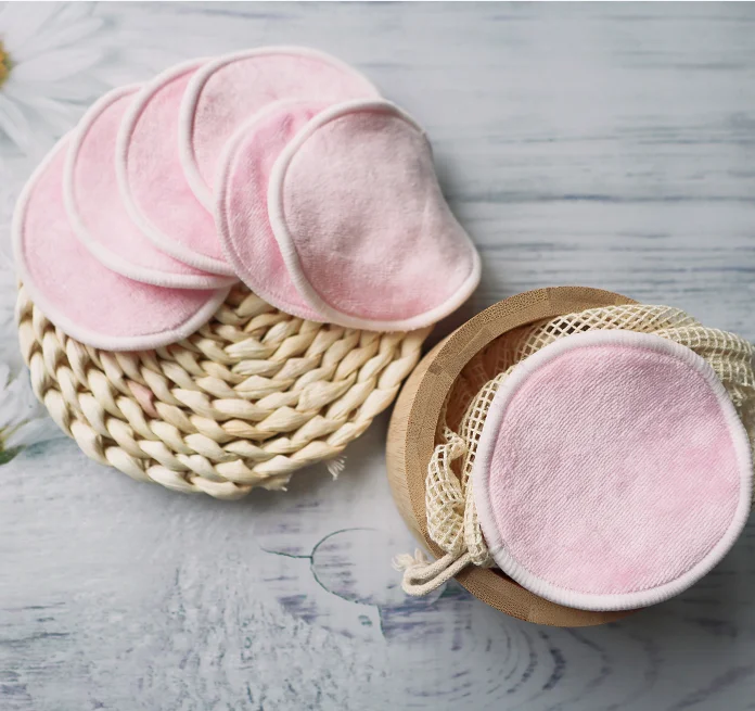 Reusable Organic Bamboo Remover Pads For Microfiber Face Facial