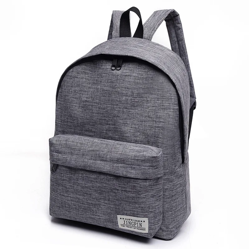 Female School bag Pure Color Small Fresh College Style Bag Canvas Backpack Men Fashion Travel Bag