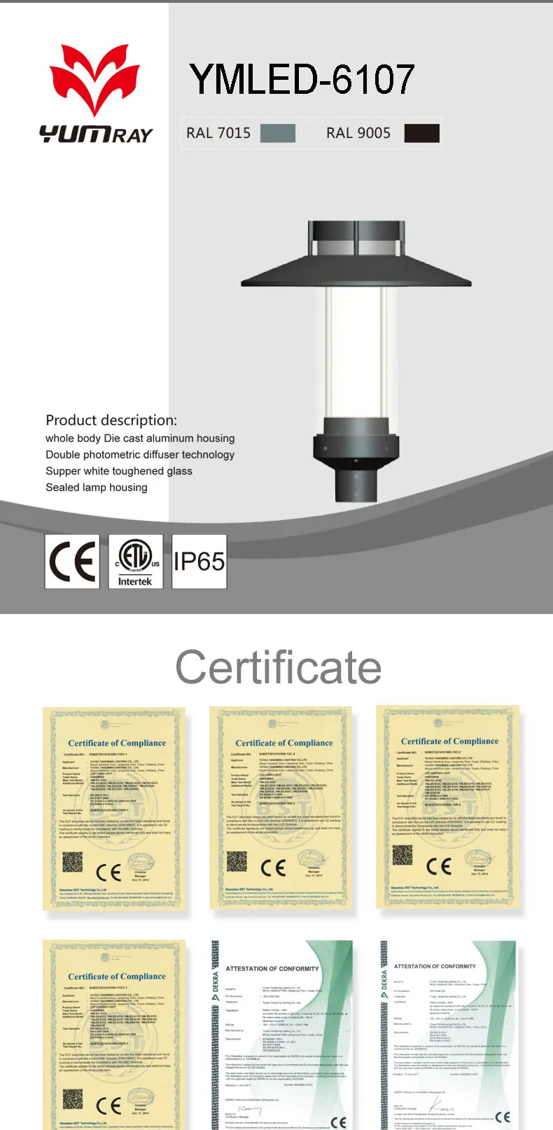 Die casting aluminum waterproof 66 with 5years warranty urban lighting led garden lighting led road lighting