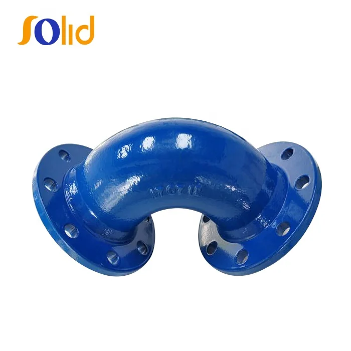 ISO2531Ductile Cast Iron Pipe Fitting 90 Degree Double Flanged Bend