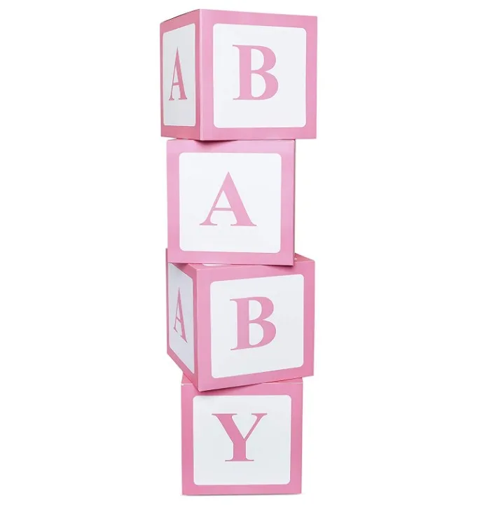 Diy Reusable 4pcs Transparent Balloon Box With Letters Baby Shower 
