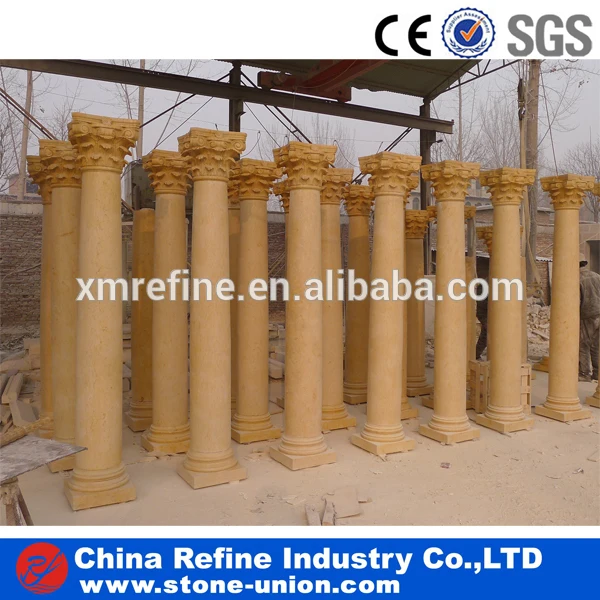 yellow natural stone roman column stone pillars.JPG