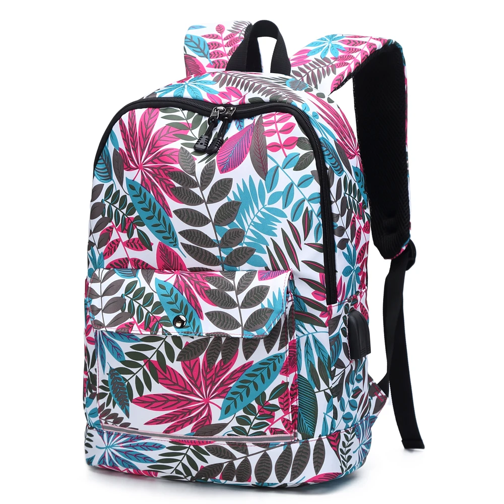 Backpack laptop USB Charging Female College School Bag Outdoor Sports Waterproof Leisure Travel backpack