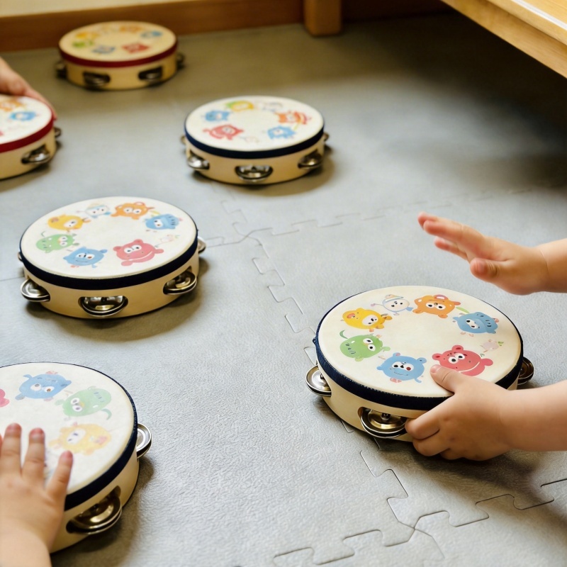Musical Instruments Handmade Tambourine and Shaker Set Toy