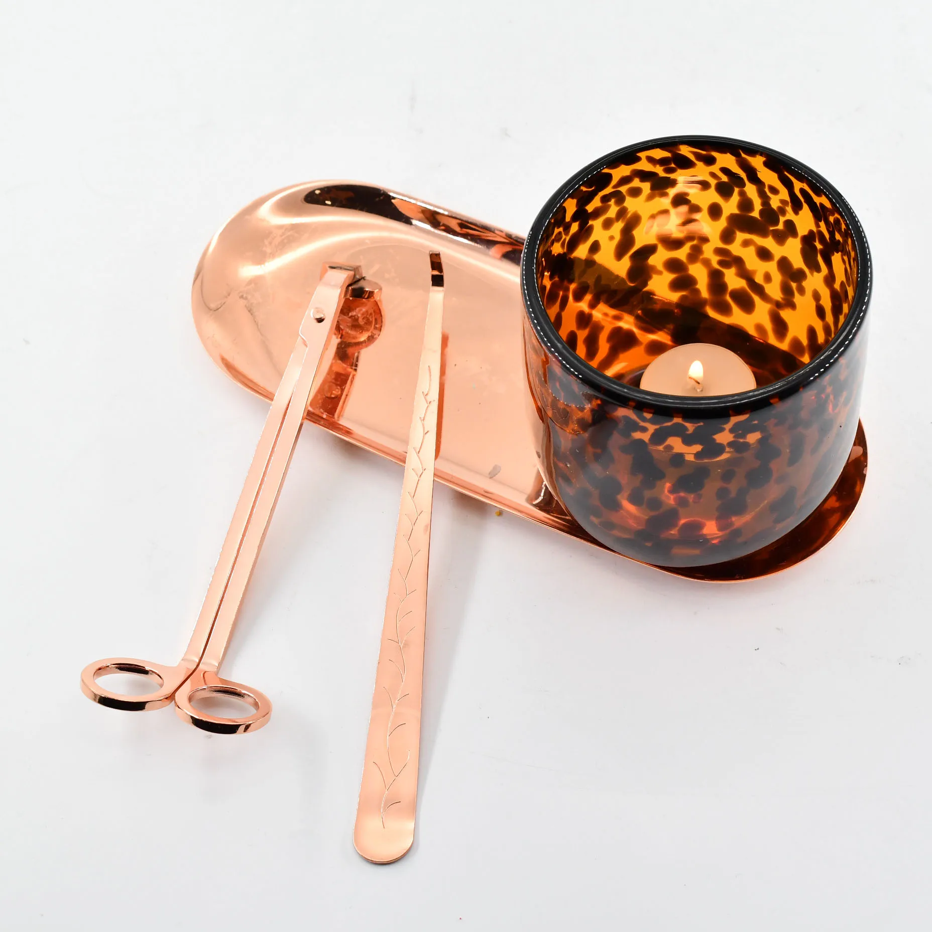 Customized 14oz Clear Glass Vessels Candles Amber Glass Candle Jars