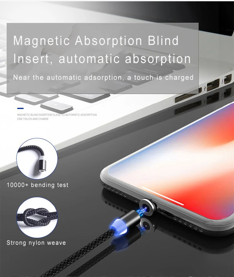 SIPU magnetic usb cable 1m cell phone 3 in 1 usb magnetic cable high quality fast charger cable - ANKUX.COM