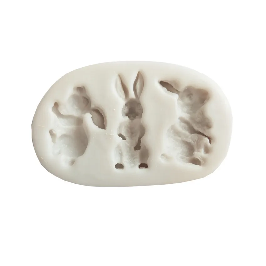Mini White Rabbit Silicone Fondant Cake Molds Easter Bunny Chocolate Baking Tool 
