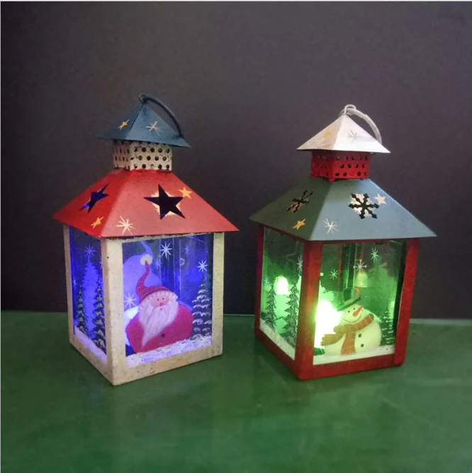 Lanterns ornament christmas decor Vintage Style Decorative Lantern Flame Effect Led Lantern Decorative