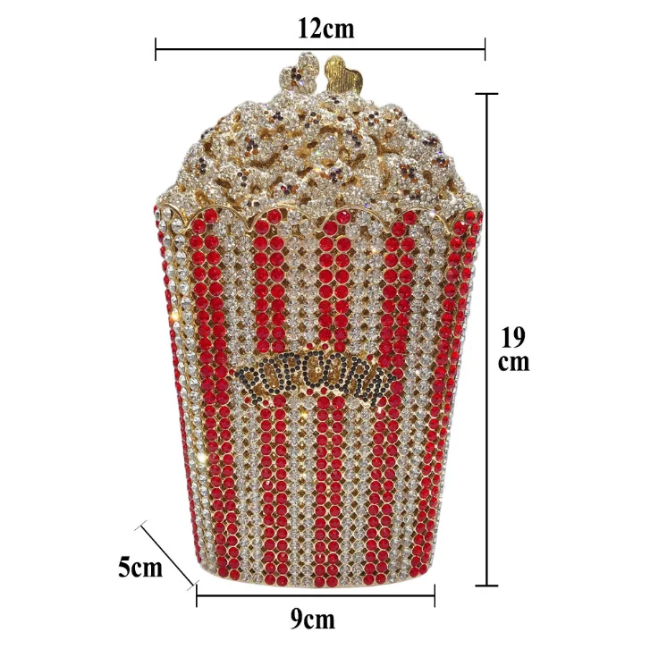 2020 new fashion bling diamond popcorn shape ladies evening clutch bag bling shoulder bags