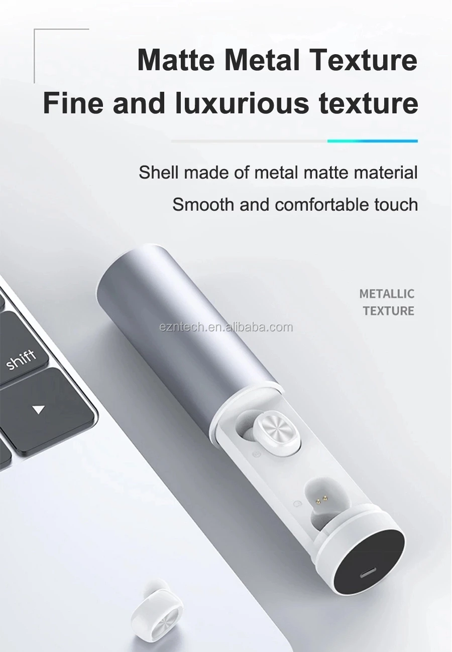 TWS B9 Stereo Headphone Foldable Tube Matte Metal Texture Mini TWS 5.0 Earphone Headset True Wireless Earbuds - ANKUX.COM