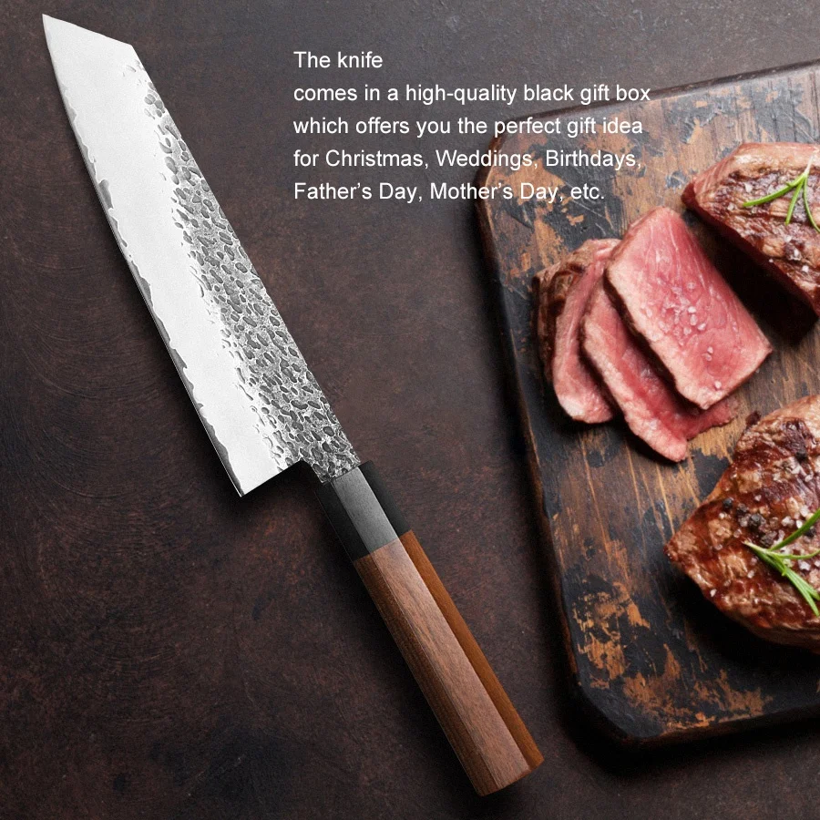 8 Inch Kiritsuke Knife High Carbon 3 Layer 9cr18mov Steel Chef Bunka