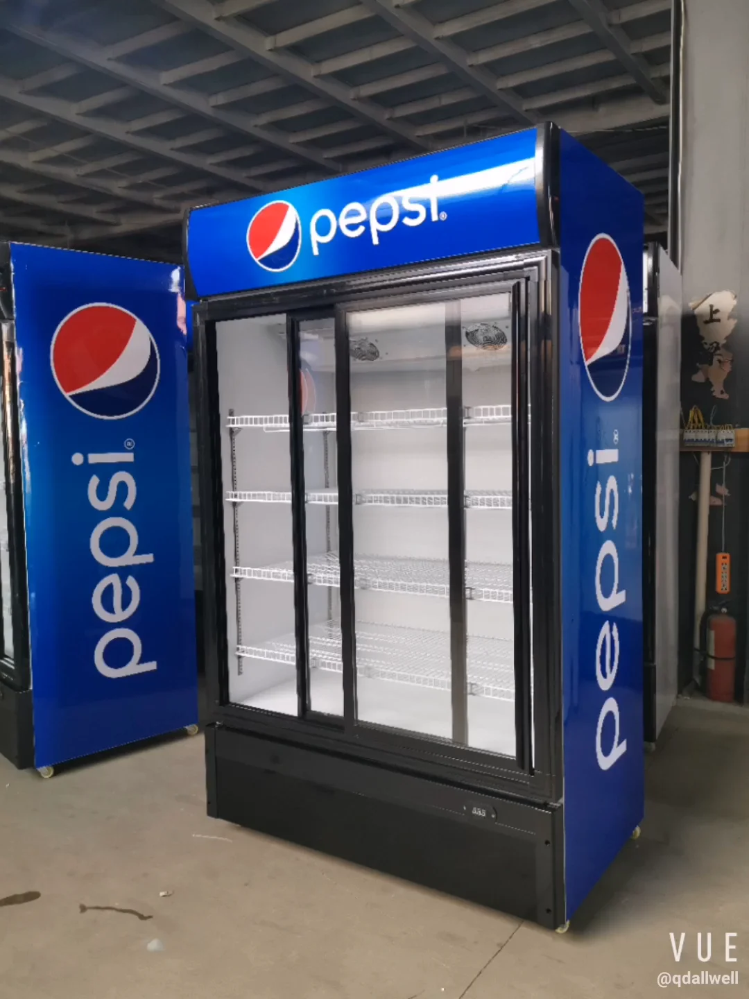 Double Glass Doors Drinks Display Refrigerator Upright 2 Doors Display