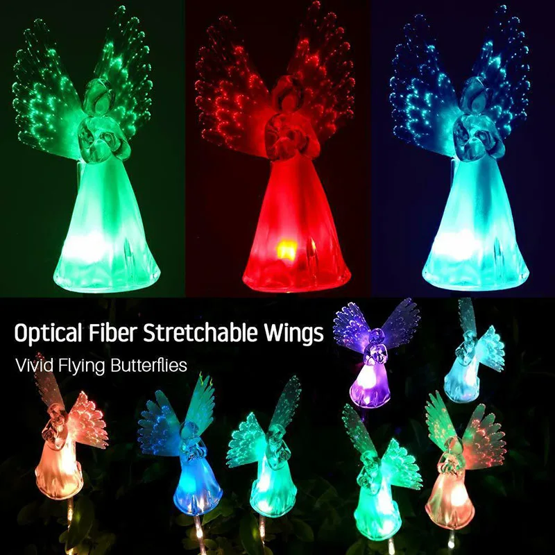 Solar Angel Stake Lights Pathway Lawn Landscape Decoration Garden Stick
