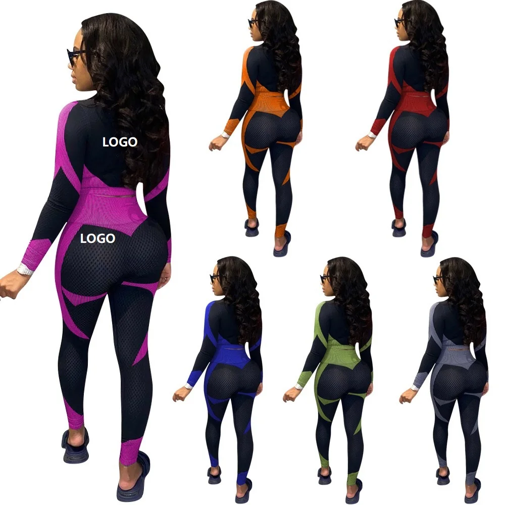 Dropshipping Custom Logo Polyester Long Sleeves Slim Fit Workout