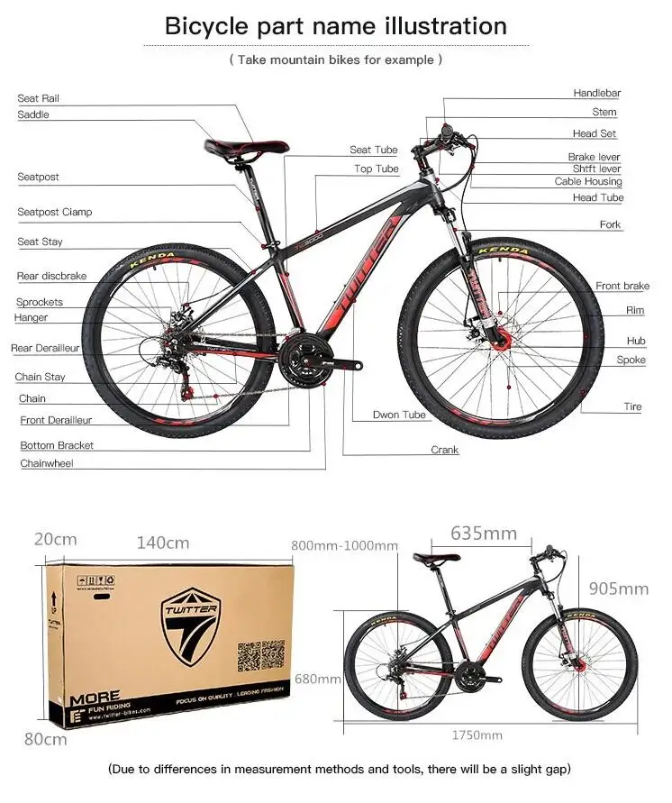 twitter bike size chart