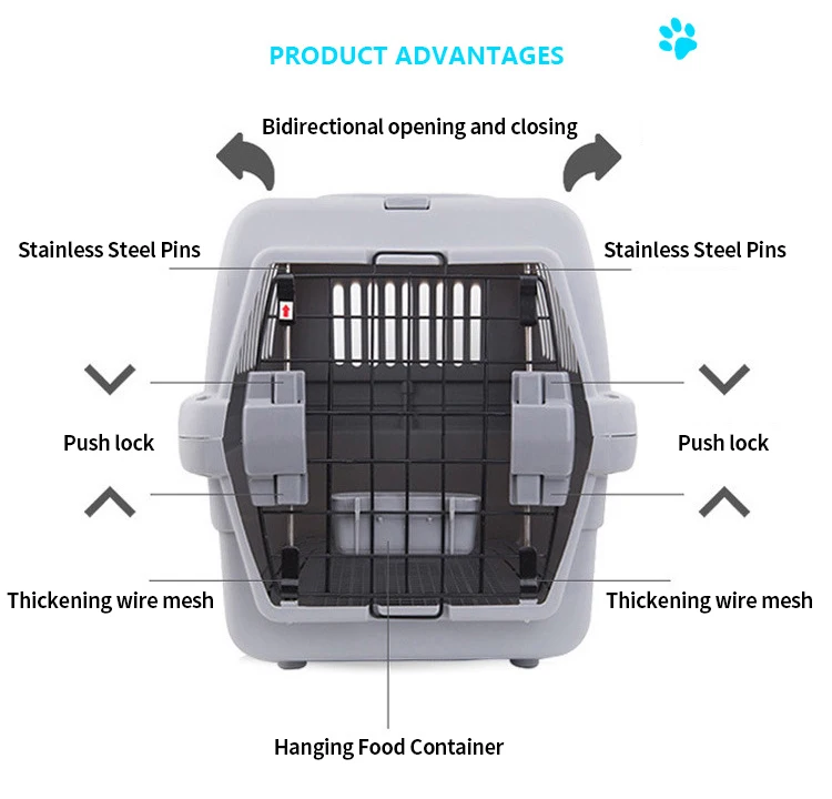 Pet Carrier Cage Wholesale Travel Dog Transport Box Plastic Dog Carrier