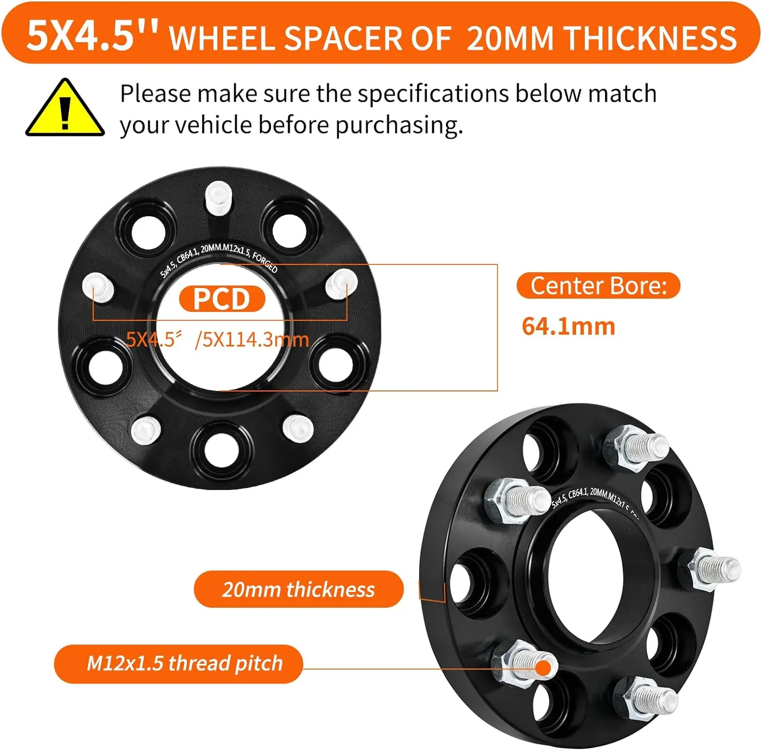 ISC 15mm Wheel Spacers - 5x114.3 PCD / 66mm Center Bore (WSNS15B)