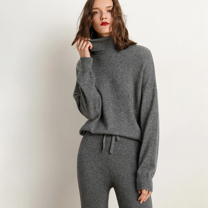design fashion wool cashmere lounge tracksuit sweater and pants