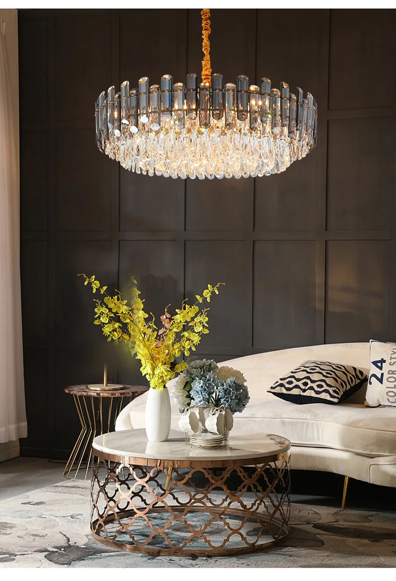 product villa hotel lobby luxurious american style living room postmodern high end light luxury crystal bedroom nordic chandelier-20