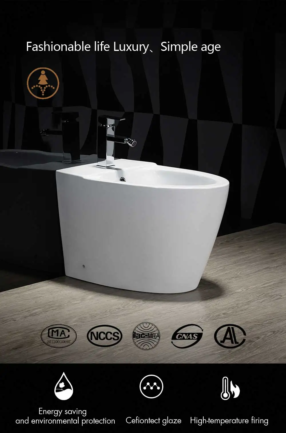 Professional sell smooth luster toilet ceramic bathroom bidet wc