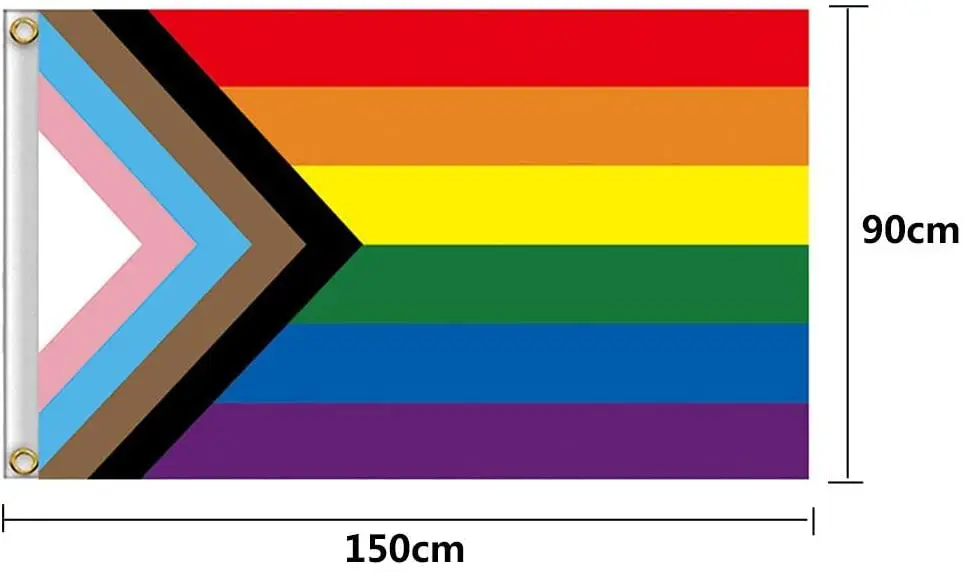 Premium Quality Progress Pride Rainbow 3x5 Ft Polyester Gay Lesbian Transgender Bisexual Lgbtq 4285